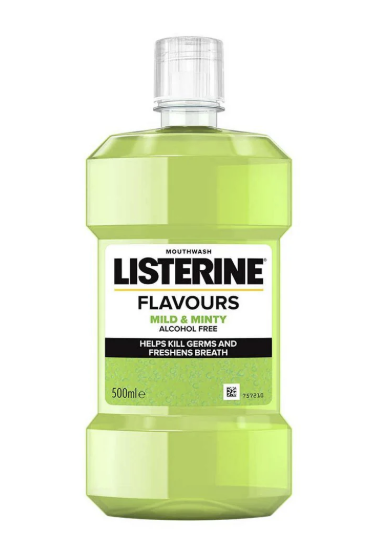 Listerine Mild & Minty Alcohol-Free Mouthwash (500ml)