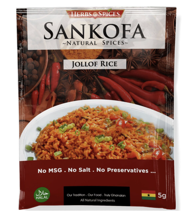 Sankofa Natural Seasoning Spices 5g – Jollof Rice (Strip of 12)
