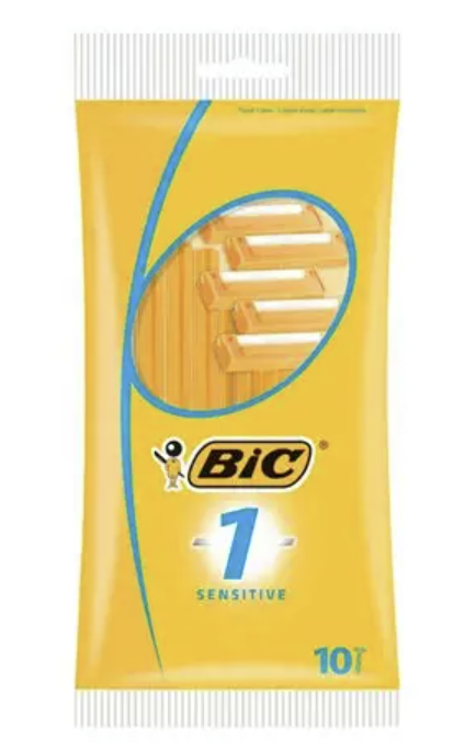 BIC 1 Sensitive, Single Disposable Razor Blade for Men, Designed for a Comfortable, Sensitive Shave, Pack of 20